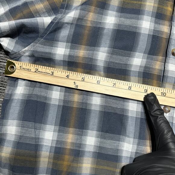 Billabong Button Up Shirt Men's L Blue Plaid Short Sleeve Tailored Fit #M502KAMM - Picture 12 of 15